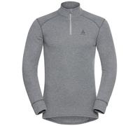 Odlo - Long-sleeve zipped technical base layer - BL Top Turtle Neck LS Half Zip Active Warm Eco M Steel Grey Melange for Men - Size XXL Grey XXL