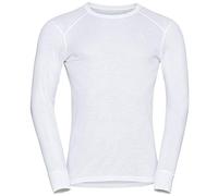 Odlo Thermal Underwear for Men Active Warm Long Sleeve I Thermal Shirt I Warm ski Underwear with Round Neck I Men White
