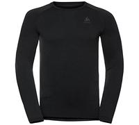 Odlo Performance Warm Eco BL Crew Neck Long Sleeve Top for Men - Insulating, Breathable Running Layer in Black