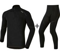 ODLO Men's Active Extra Warm Eco Half Zip Base Layer COMBO - Black - Large