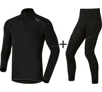 ODLO Men's Active Extra Warm Eco Half Zip Base Layer COMBO - Black - Medium