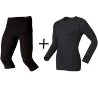 ODLO Men's Active Warm Eco Crew Neck COMBO - Black {Capri} - XX Large