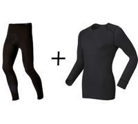 ODLO Men's Active Warm Eco Crew Neck COMBO - Black - Large