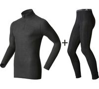 ODLO Men's Active Warm Eco Half Zip COMBO - Black - Large