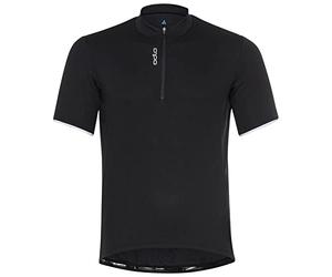 Odlo Men's Essential Half Zip Cycle Jersey Shirt, Black, S
