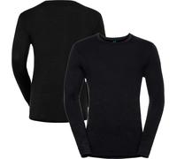 ODLO Men's Merino 200 Long Sleeve Crewe Base Layer {O-111602} - Black - Large