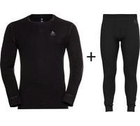 ODLO Men's Merino 260 Crew Neck Base Layer COMBO - Black - Large
