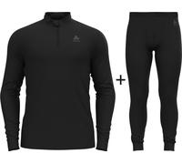 ODLO Men's Merino 260 Half Zip Base Layer COMBO - Black - Medium