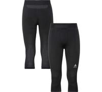ODLO Men's Performance Warm 3/4 Leg Seamless Capri Leggings {O-196212} - Black/Graphite - X-Large