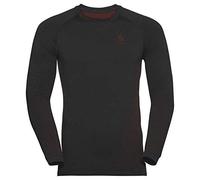 Odlo Men's Performance Warm Eco Sweatshirt, Black-Orange.com, S