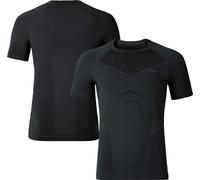 Odlo Men's Performance Warm Short Sleeve Seamless Base Layer Tee {O-196242} - Black - Small