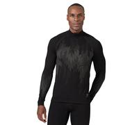 Odlo Mens The Kinship Performance Wool Warm Half-zip Long Sleeve in Black - Black/Dark Grey - Size Medium