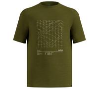 Odlo - Merino Tencel Hyper Map T-Shirt Crew Neck S/S - Merino shirt size S, guacamole melange