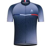ODLO Performance S/s Jersey Tshirt S/u Collar S/s Full Zip - Men - Blue - size L- model 2026 L