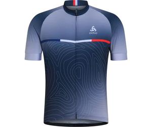 ODLO Performance S/s Jersey Tshirt S/u Collar S/s Full Zip - Men - Blue - size L- model 2026 L