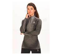 Odlo - Women's seamless technical top layer with high zip collar - BL Top Turtle Neck LS Half Zip Performance Warm W Blackcomb Black for Women - Size L - White White