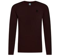 Odlo Performance Warm Eco Long Sleeve Crew Neck T-Shirt for Men - Brown, Perfect for Cold Weather Running