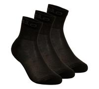 Odlo Quarter Active Sports Socks 3 Pack - Black, Size 42-44