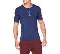 ODLO Shirt Crew Neck Ceramicool Men' S T-Shirt - Peacoat - Blue Jewel, XX-Large