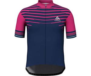 Odlo Stand Collar Full Zip Zeroweight Men's Jersey - Beetroot Purple - Estate Blue, Small