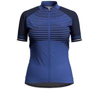 Odlo Stand Collar S/Full Zip Zeroweight Women's Jersey - Amparo Blue - Diving Marine, M