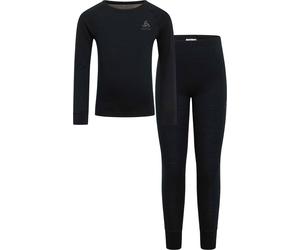 Odlo - Thermal leggings and t-shirt - Merino 200 Set Long Kids Black in Wool - Kid Size 104 cm Black 104 cm