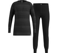 Odlo - Thermal leggings and t-shirt - Set Long Active Warm Eco Kids Black/Grey Melange - Kid Size 128 cm Black 128 cm