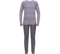 Odlo Thermal Underwear Children's Active Warm I Winter Leggings and Long Sleeve Thermal Shirt Girls Boys I Warm Ski Underwear Set, 104, Misty Lilac - Grey Ridge