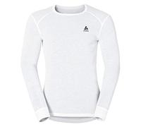 Odlo Thermal Underwear for Men Active Warm Long Sleeve I Thermal Shirt I Warm ski Underwear with Round Neck I Men White