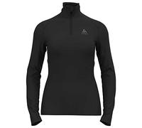 Odlo Thermal Underwear Women's Fundamentals Active Warm I Long Sleeve Thermal Shirt I Warm Ski Underwear Long Sleeve Thermal Shirt with Collar and 1/2 Zip I Women Black
