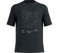 Odlo - Ultra-lightweight, breathable T-shirt - Merino Tencel Hyper Map Tee M Black Melange for Men in Wool - Size XL - White White XL
