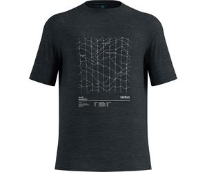 Odlo - Ultra-lightweight, breathable T-shirt - Merino Tencel Hyper Map Tee M Black Melange for Men in Wool - Size M - White White M