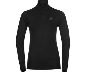 Odlo Women's ACTIVE WARM 1/2 Zip Turtle-Neck Long-Sleeve Baselayer Top Colour: 15000 Blk, Size: L