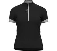 Odlo Women Cycling jersey with half zipper ESSENTIALS, black - odlo silver grey, M