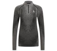 Odlo - Women's seamless technical top layer with high zip collar - BL Top Turtle Neck LS Half Zip Performance Warm W Blackcomb Black for Women - Size L - White White