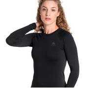 Odlo Women's Black Long Sleeve Crew Neck Top for Running and Outdoor Activities