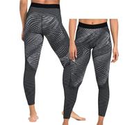 ODLO Women's Blackcomb Eco Warm Leggings - Black/Space Dye Grey Print - Medium