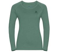 Odlo Women's Crew Neck Concord Sweatshirt, Creme de Menthe-Flower Leaf Print SS20, XS