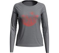 Odlo Women's Crew Neck Concord Sweatshirt, Grey Melange Flower Circle Print SS20, XL