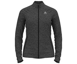 ODLO Women's FLI mid layer zip, dark grey melange, XS