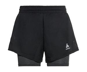 ODLO Women's Run Easy 5 INCH 2-in-1 Running Shorts, Black, XS