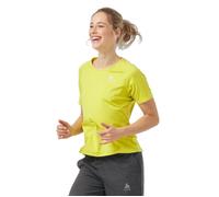 Odlo Women's Run Easy Short Sleeve Crew Neck T-Shirt - XS - Yellow for Comfortable Running Training