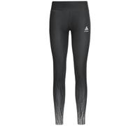 ODLO Women's Zeroweight Fade Print Run Tights {O-322951} - Black/Reflective - Medium