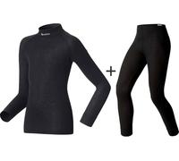 ODLO Youth Active Warm Eco Turtle Neck Base Layer COMBO - Black - Youth X-Small