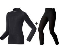 ODLO Youth Active Warm Eco Turtle Neck Base Layer COMBO - Black - Youth XXX-Small