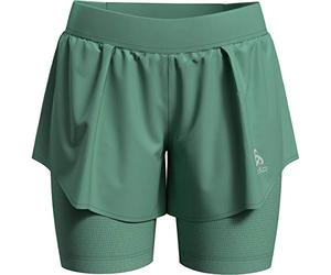 Odlo Zeroweight Ceramicool Pro 2-in-1 Shorts Women's Shorts - Creme De Menthe, X-Small
