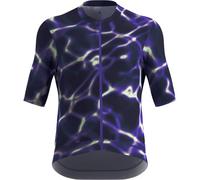 ODLO Zeroweight Pro Print Tshirt S/u Collar S/s Full Zip - Men - Purple / White / Black - size XL- model 2025 XL