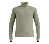 Odlo Zeroweight Warm Mid Layer 1/2 Zip Running Shirt Men - Olive, Size S