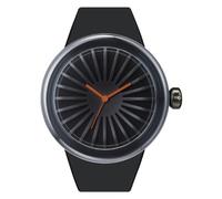 ODM Arco Unisex Quartz Watch with Black Dial Analogue Display and Black Silicone Strap DD130-01