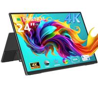 odmenot 4K Large Portable Monitor 24“ Travel Monitor UHD 3840 * 2160 120% sRGB External Second Screen for Desktop Laptop Mini PC MacBook W/Stand VESA HDMI USB-C Gaming Display for PS5/Xbox (OS24-4K)